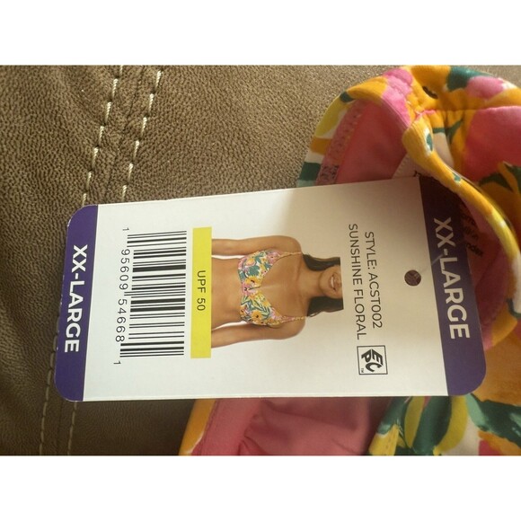 Anne Cole V-Wire Floral Bikini Top &  Convertible Bottom -Pink, Yellow, Green 2X - Picture 12 of 16